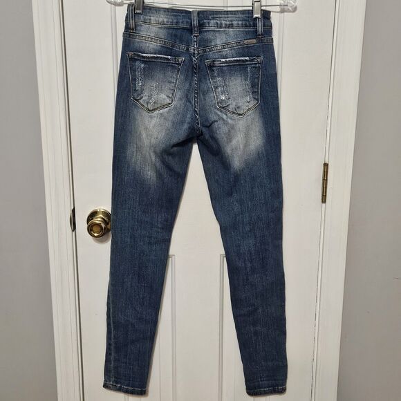KanCan Women’s Mid Rise Jeans Distressed Ripped Medium Wash Sz 3/25 - Picture 3 of 5